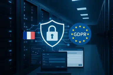 Une illustration de la sécurité des données avec le bouclier RGPD en France.